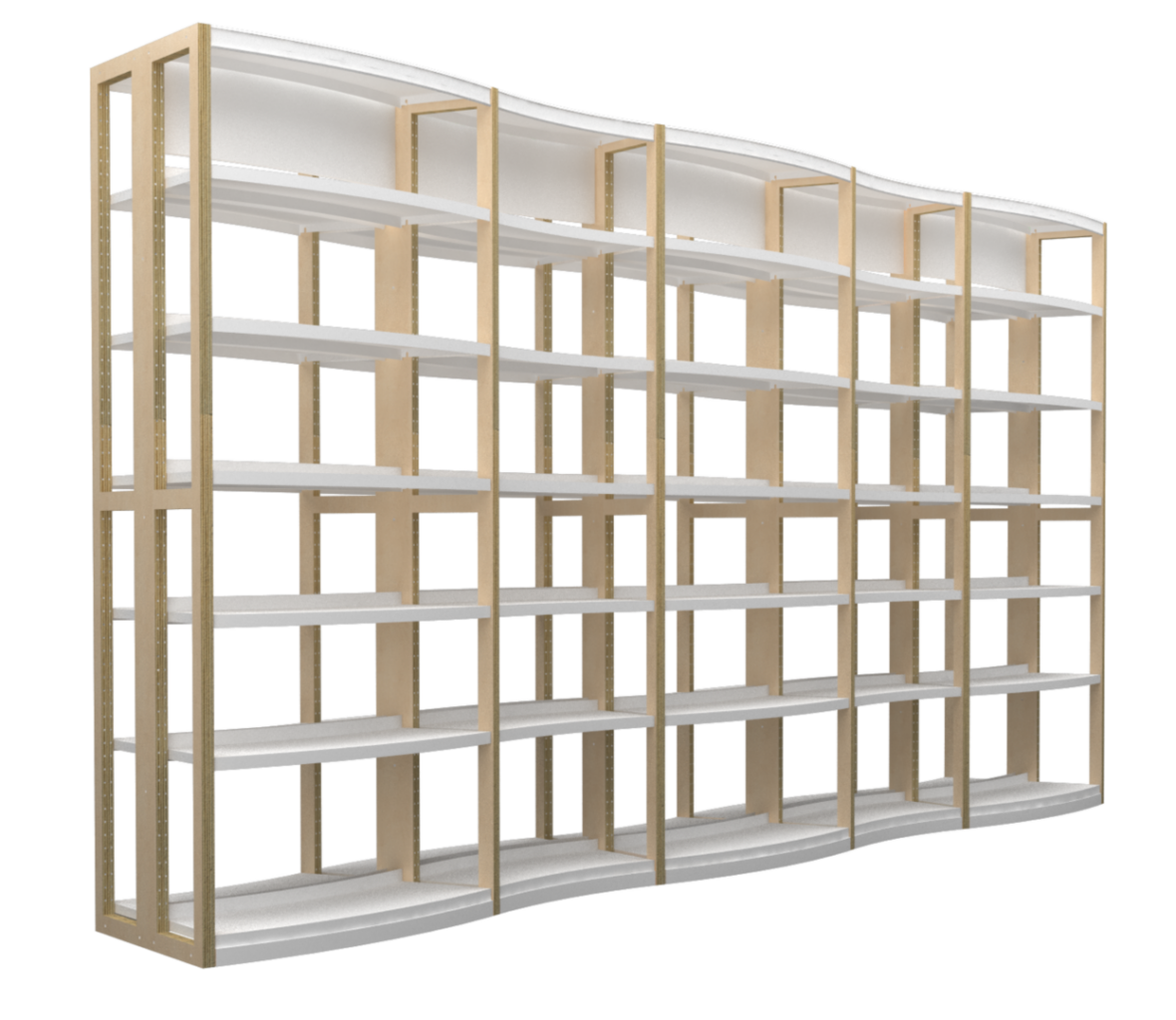 Etagère modulable courbée mixte